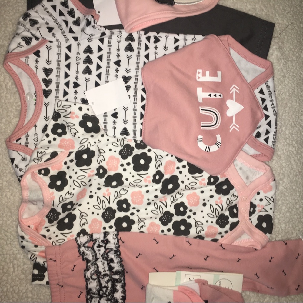 Pink and black baby bundle